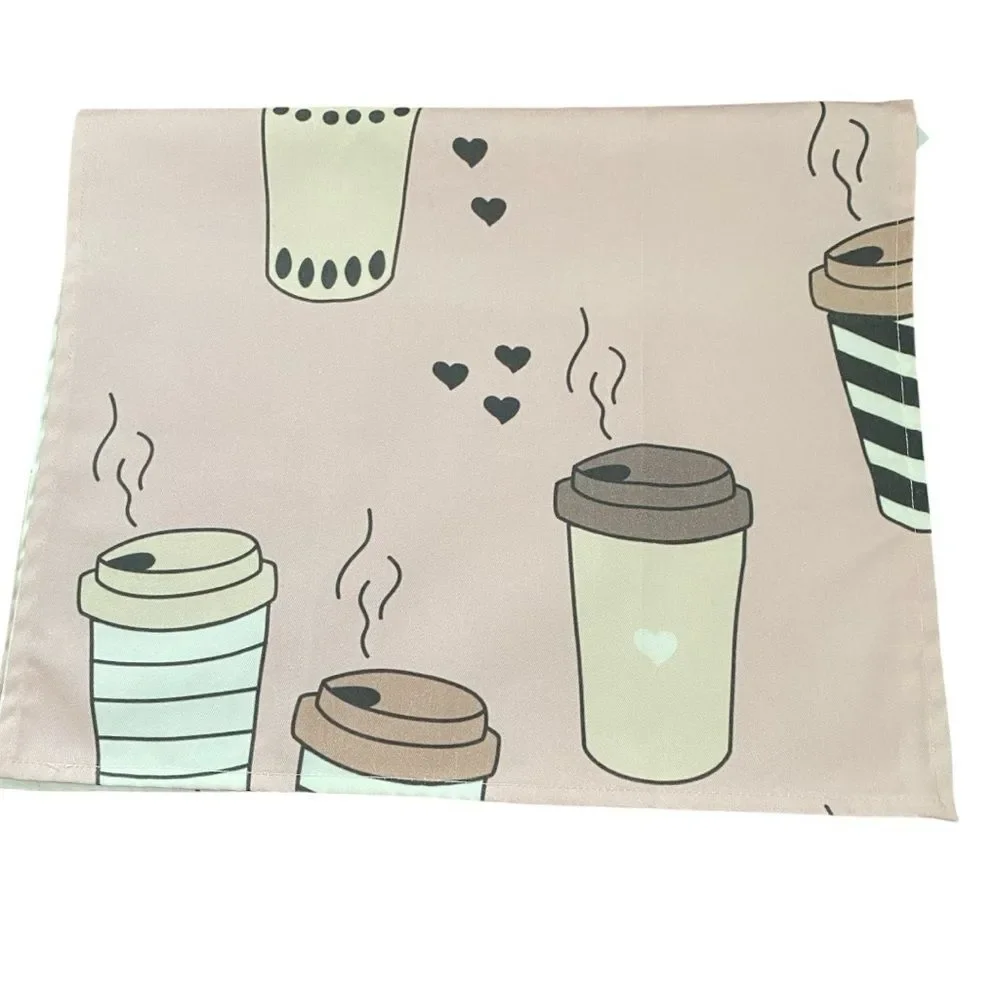 Latte Coffee Cup Tea Towel. NWT.